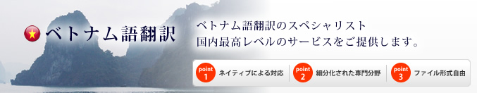 国内最高のベトナム語翻訳サービス。ベトナム語翻訳の専門翻訳家がご提供します。